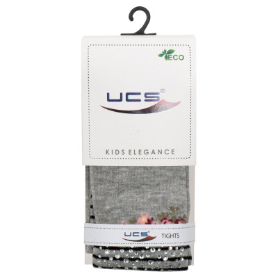 Колготки дитячі UCS Socks з квіточками (M0C0302-2109-7G-gray)