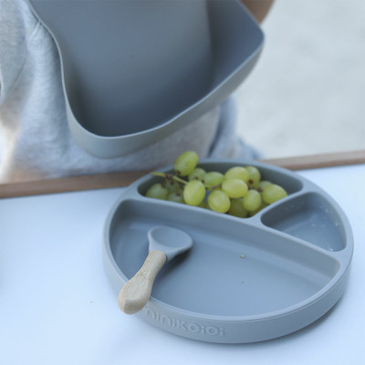 Набір дитячого посуду MinikOiOi BLW SetII-Powder Grey (101070017)