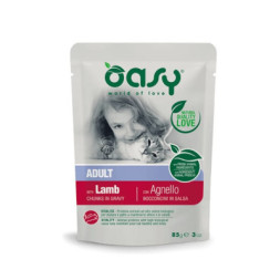 Вологий корм для кішок OASY Adult з ягням 85 г (8053017345635)