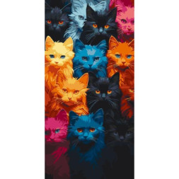 Картина по номерам ArtCraft Котяча палітра 40х80 см (11524-AC)