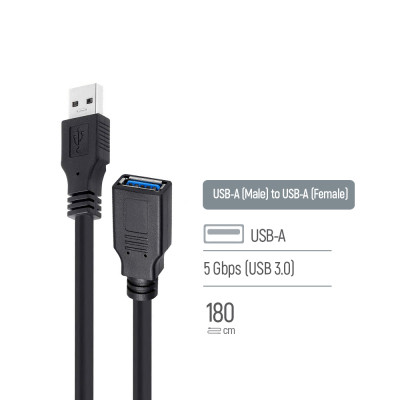 Дата кабель USB 3.0 AM/AF 1.8m black ColorWay (CW-CBUF075-BK)