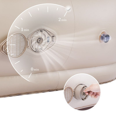 Матрац надувний Naturehike CNK2300DZ020 180 х 90 см з підголовником бежевий (6976023922480)