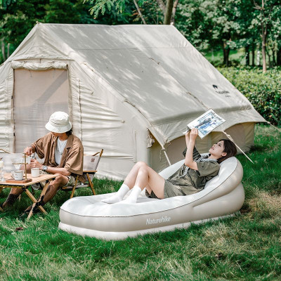 Матрац надувний Naturehike CNK2300DZ020 180 х 90 см з підголовником бежевий (6976023922480)