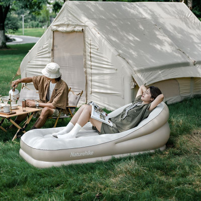 Матрац надувний Naturehike CNK2300DZ020 180 х 90 см з підголовником бежевий (6976023922480)