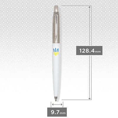 Ручка кулькова Parker JOTTER 17 Originals UKRAINE White CT BP Трезубец син-жовтий (15032_T0017u)