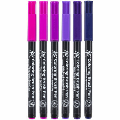 Художній маркер KOI набір Coloring Brush Pen, GALAXY 6 кольорів (8712079448721)