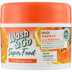 Маска для волосся Wash&amp;Go Super Food з папаєю і морингою 300 мл (8008970053110)
