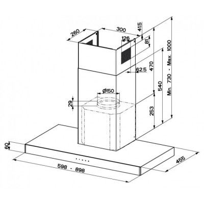 Витяжка кухонна Faber Stilo Glass Smart X/V A90 (325.0617.016)