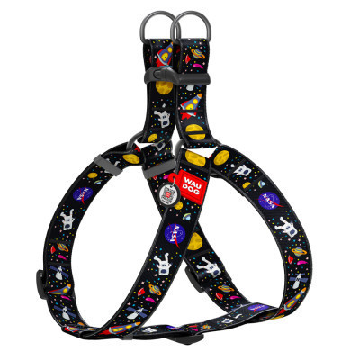 Шлея для собак WAUDOG Nylon з QR паспортом &quot;NASA&quot; пластиковий фастекс XL (324-0047)