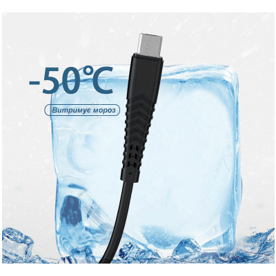 Дата кабель USB 2.0 AM to Lightning 1.0m 2.4A silicone black Denmen (DM-D42L-BK)