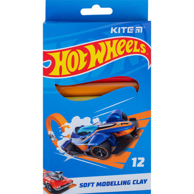 Пластилін Kite Hot Wheels восковий, 12 кольорів, 200 г (HW23-086)
