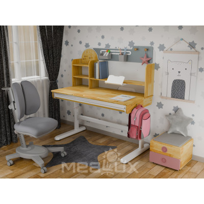 Парта з кріслом Mealux Timberdesk L (парта+кресло+тумба) (BD-690 L+ box BD 920-2 PN+Y-115 G)