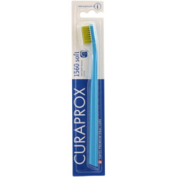Зубна щітка Curaprox CS 1560 Soft М'яка D 0.15 мм Блакитна із салатовою щетиною (CS 1560-02)