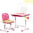 Парта зі стільцем Evo-kids (стіл+стілець+полиця+лампа) Pink (Evo-17 PN Ergo)