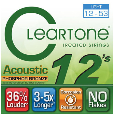 Струни для гітари Cleartone Acoustic Phosphor Bronze Light (12-53) (7412)
