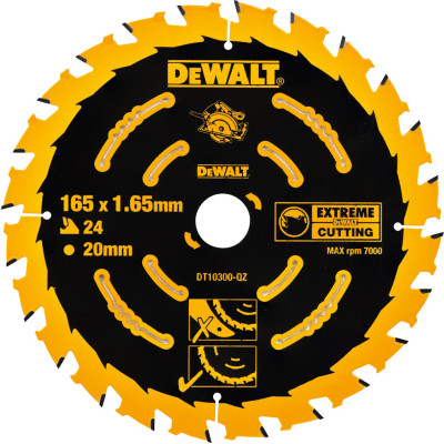 Диск пильний DeWALT EXTREME, 165 х 20, 24 z, геометрія зуба ATB, 18 град (DT10300)