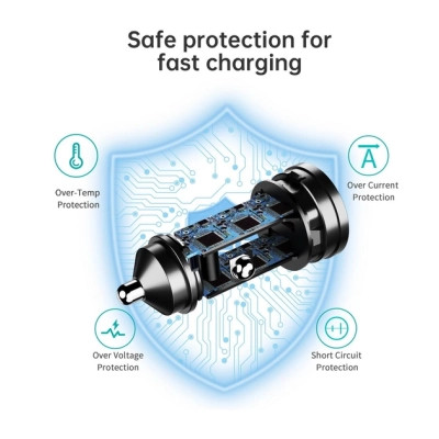 Зарядний пристрій Choetech USB-C+USB-A 60W QC3.0/PD/PPS black (TC0014-BK)