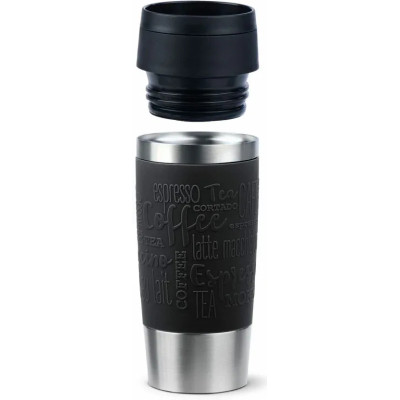 Термокружка Tefal Travel Mug Classic, 360мл, нержавіюча сталь, чорний (N2020210)