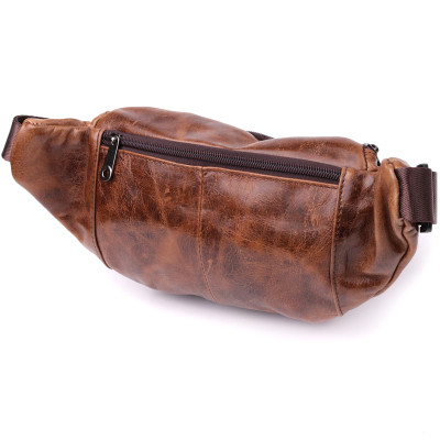 Сумка Vintage Бананка у вінтажному стилі з натуральної шкіри Коричнева (sale_15106)