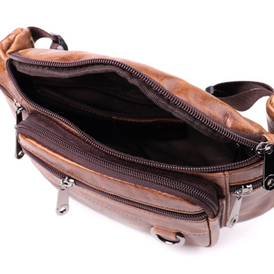 Сумка Vintage Бананка у вінтажному стилі з натуральної шкіри Коричнева (sale_15106)