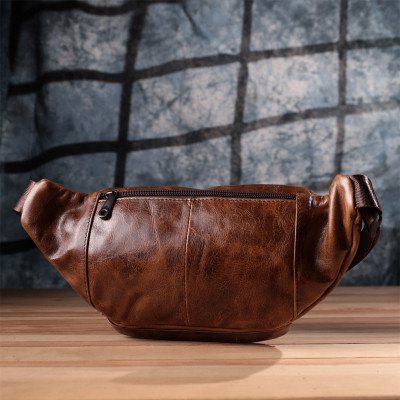 Сумка Vintage Бананка у вінтажному стилі з натуральної шкіри Коричнева (sale_15106)