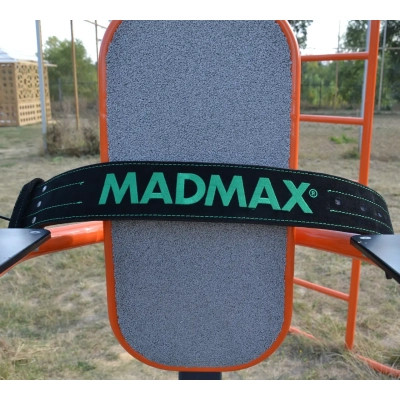 Атлетичний пояс MadMax MFB-301 Suede Single Prong шкіряний Black/Green L (MFB-301_L)