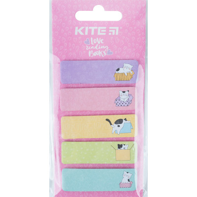Стікер-закладка Kite паперова з малюнком Cats 100 шт, 5х20 шт (K23-480-1)