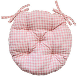 Подушка на стілець Прованс кругла Bella Рожева клiтинка D-40 (4823093417045)