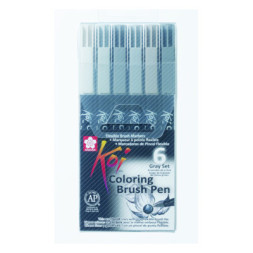Художній маркер KOI набір Coloring Brush Pen, GRAY 6 кольорів (084511391765)