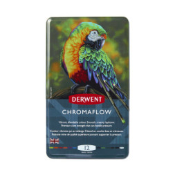 Олівці кольорові Derwent Chromaflow 12 кол. у металевому пеналі (5028252616119)
