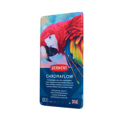 Олівці кольорові Derwent Chromaflow 12 кол. у металевому пеналі (5028252616119)