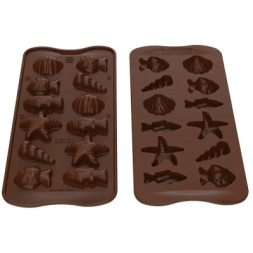 Форма для шоколаду Silikomart &quot;Морські фігурки&quot; d 35x32 h 16 мм 12x3-5 мл (SCG059)