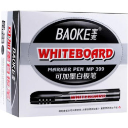 Маркер Baoke для сухостираємих дощок, 2.5 мм чорний 12 шт (MARK-BOA-BAO399B-12)