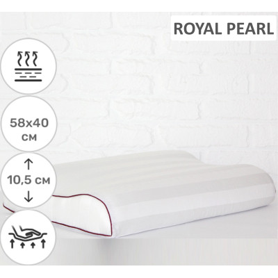 Подушка MirSon ортопедична 6003 Noble stripe Royal Pearl 58х40х10.5 (2200003260724)