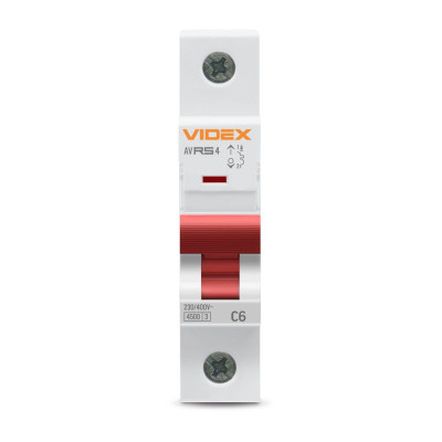 Автоматичний вимикач Videx RS4 RESIST 1п 6А 4,5кА С (VF-RS4-AV1C06)