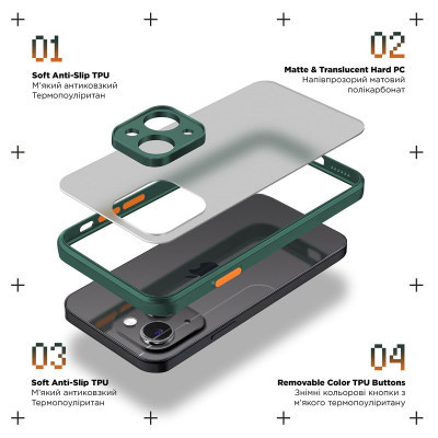 Чохол до мобільного телефона Armorstandart Frosted Matte Tecno Spark 20 Pro (KJ6) Dark Green (ARM74396)