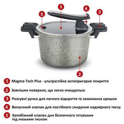 Каструля Flonal Monolite Скороварка 6 л (FLOPECV24) (DAS301926)