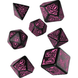 Набір кубиків для настільних ігор Q-Workshop Call of Cthulhu 7th Edition Black magenta Dice Set (SCTR3P)