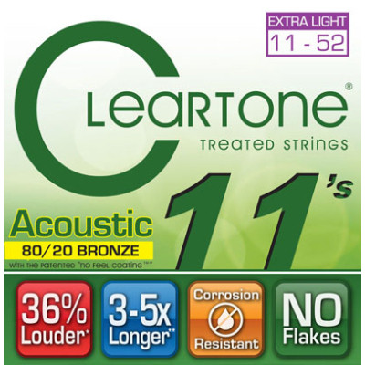 Струни для гітари Cleartone Acoustic 80/20 Bronze Ultra Light (11-52) (7611)