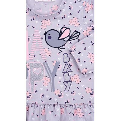 Кофта дитяча Breeze з пташкою &quot;HAPPY&quot; (10647-80G-gray)