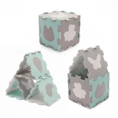Дитячий килимок Kinderkraft Luno Shapes Mint 30 елементів (5902533919321)