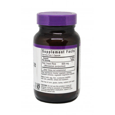 Трави Bluebonnet Nutrition Червоний дріжджовий Рис 600мг, 60 гелевих капсул (BLB1170)