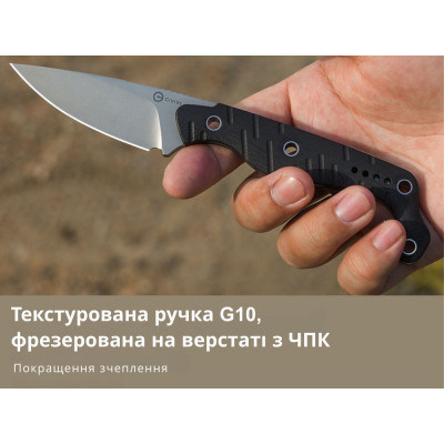 Ніж Civivi SOKN, Satin, чорний G10 (C22027-1)