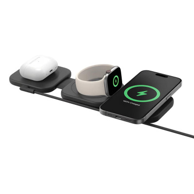 Зарядний пристрій Belkin 3in1 Travel Pad Wireless Qi2 15W Black (WIZ024VFBK)