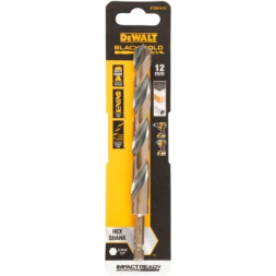 Свердло DeWALT по металу EXTREME IMPACT Black&amp;Gold, HSS-G, 12 х 144,9 х 106,9 мм, 1 шт. (DT20618)