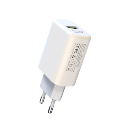 Зарядний пристрій XO QC 3.0 L85 18W/1USB + microUSB White (XO-L85m-WH)