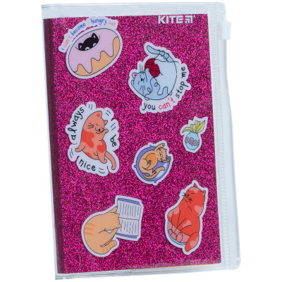 Блокнот Kite силіконова обкладинка, 80 арк., Pink cats (K22-462-1)