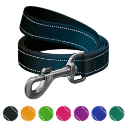 Повідок для собак WAUDOG Nylon Mono світловідбивний, S, Ш 15 мм, Д 300 см, чорний (46431)