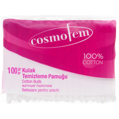 Ватні палички Ipek Cosmofem Cotton Buds В пакеті 100 шт. (8691275900236)
