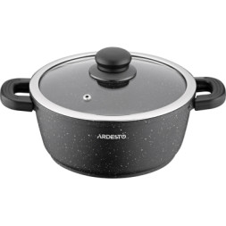 Каструля Ardesto Gemini Anzio скляна кришка 20 см 2,5 л чорна (AR2420GE)